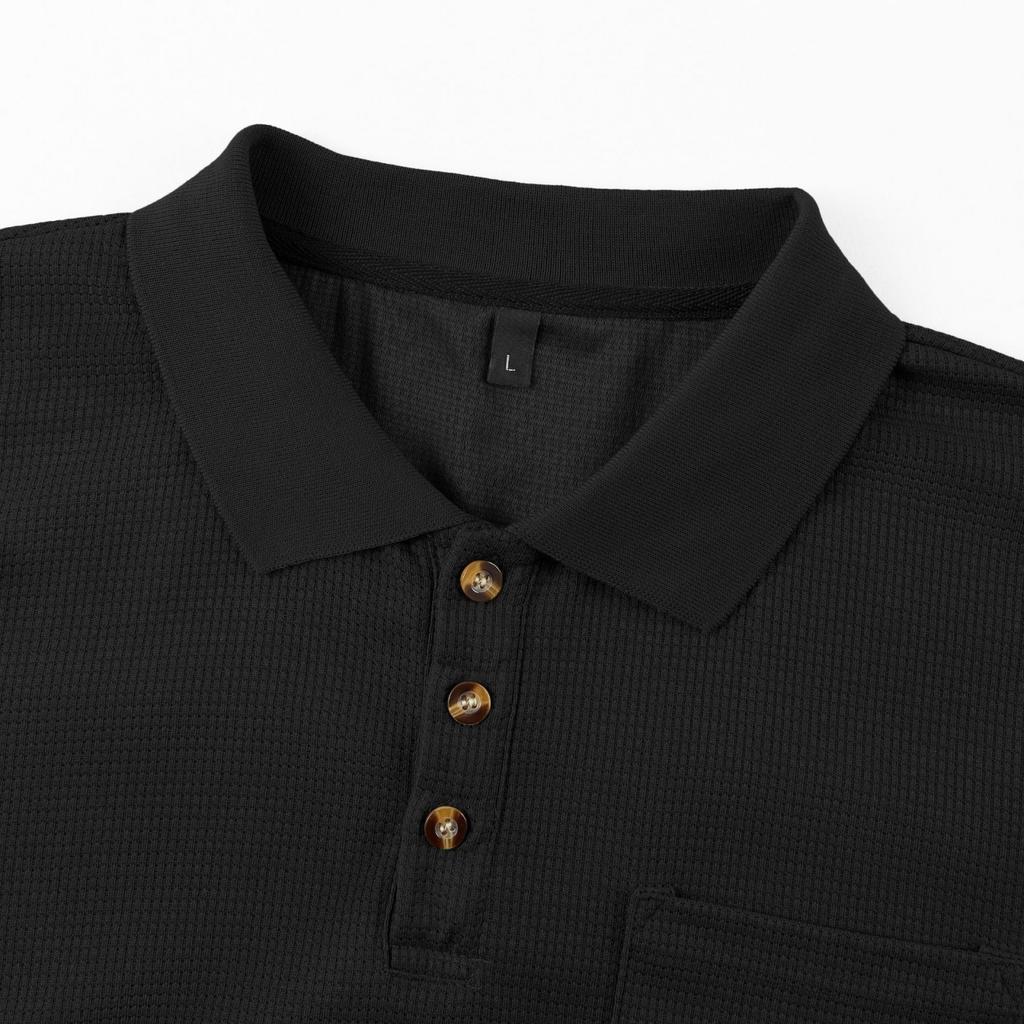 Men’s Short Sleeve Polo Shirt with Classic Collar and Button Placket Casual Fit Pullover Top for Everyday Wear