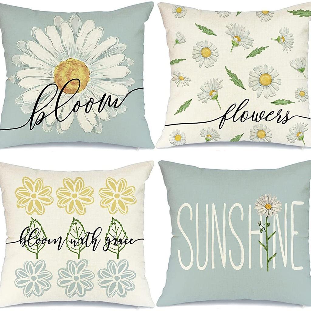 Daisy Sunflower Pillow Case Spring and Summer Home Decoration Pillow Case Pillow Case Cushion Case