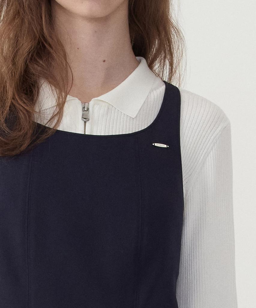 Covernat Woman Pinafore Mini Dress Navy