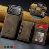 Luxury Leather Phone Case for IPhone 17 Pro Max Air16E 16 14 15 Plus 13 12 11 Pro Max Magnetic Detachable Card Stand Wallet