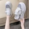Fashion 8cm 2024 Air Mesh Mary Jane Summer Skateboard shoes Women Shoes Hook rhinestone Platform Wedge Round Spring Fashion Casual shoes