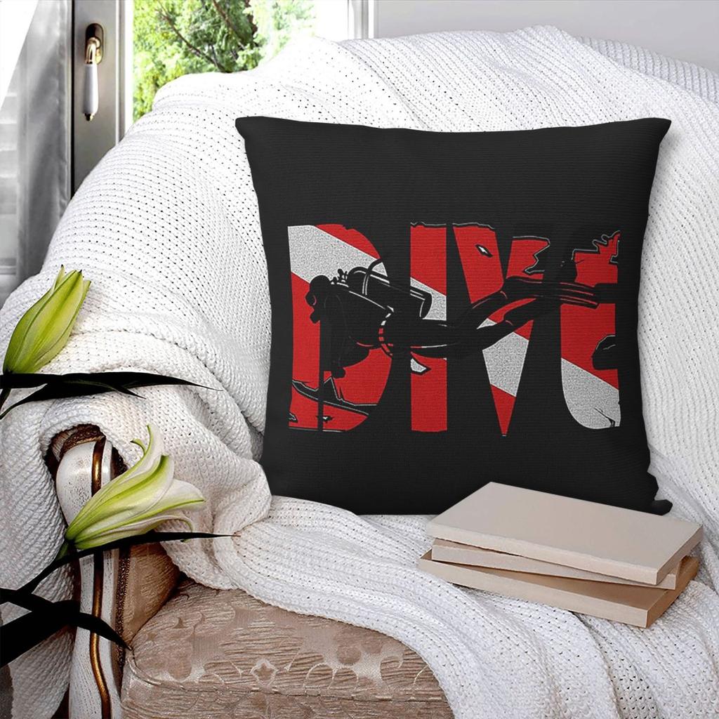 Scuba Diving Dive Square Pillowcase Pillow Cover Polyester Cushion Zip Decorative Comfort Throw Pillow for Home Bedroom