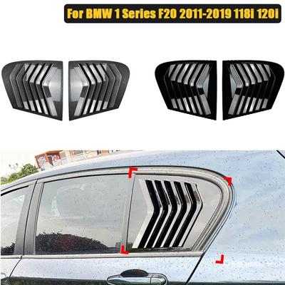 For BMW 1 Series F20 118i 120i 2011- Rear Window Scoop Louvers Side Vent Sun Shade Windshield Cover Sticker Car Accessories
