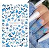 1PCS Black White Butterfly Laser Nail Stickers Nail Art Decoration Abstract Lines Bronzing Flowers Stickers For Nails