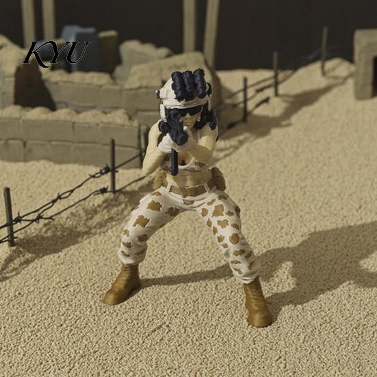 Tactical Gear Models 3D Printed Beauty Desktop Ornament, Mini Soldier Figurine, Office Desk Decorations Female Figurine with Military Design,