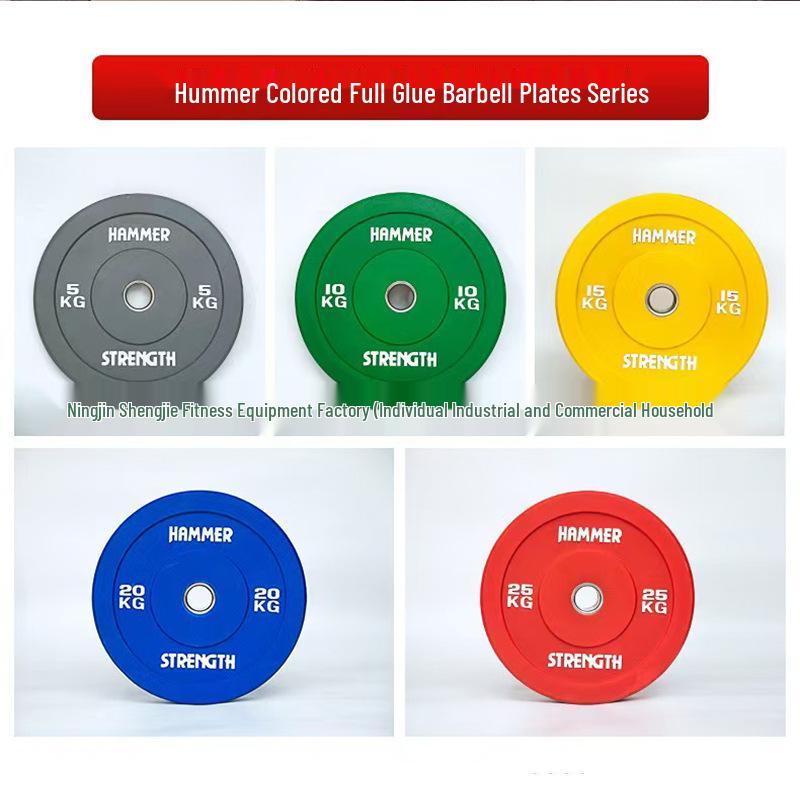 Colored Competition Rubber Olympic Barbell Plates for Weightlifting and Fitness