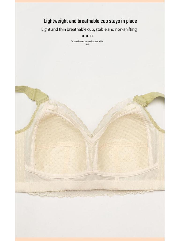 Plus Size Thin Full Cup Bra - Wirefree, Anti-Sagging Support for a Smaller Look