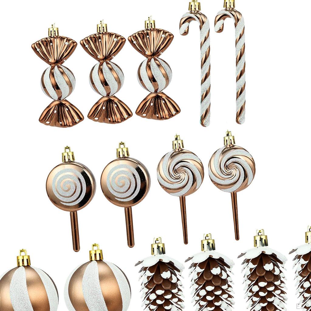 15 Pieces Christmas Hanging Ornaments Lollipop DIY Gifts Decoration Balls for
