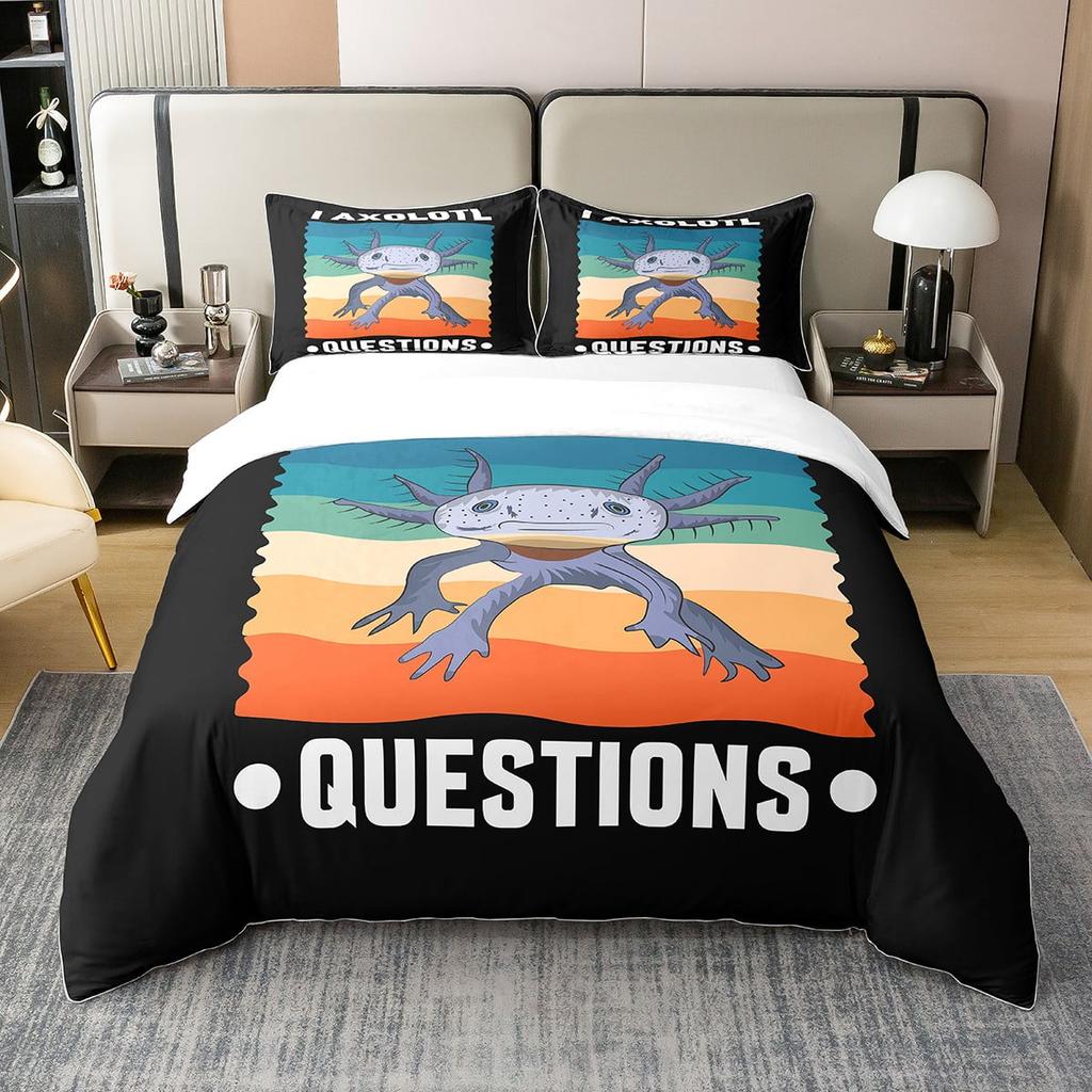 Comforter Kawaii Axolotl Full For Kids Boys Girls Room Decorpink Cute Cartoon Animal Bedding Set Sea Coral Shell Soft Warm