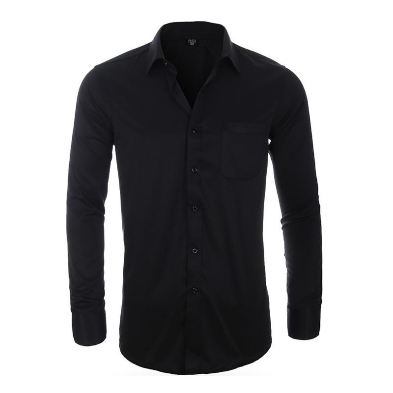 Men’s Plus Size Classic Long Sleeve Solid Dress Shirt