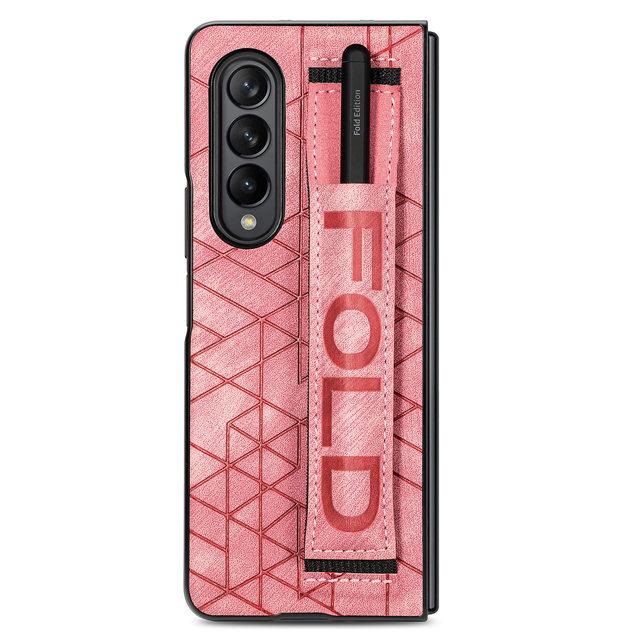 Slim Lightweight Wristband Folding Leather Case For Samsung Galaxy Z Fold 4 5g Fold4 Fold3 Fold 3 Shockproof Protective Cases