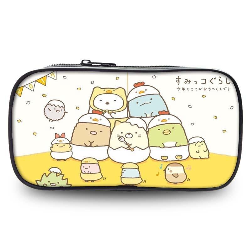 Söt pennställ från Sumikkogurashi i slitstarkt nylon för skol- och kontorsmaterial