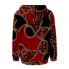 Women's Black Printed Hooded Sweatshirt with Patch Pocket - MH548