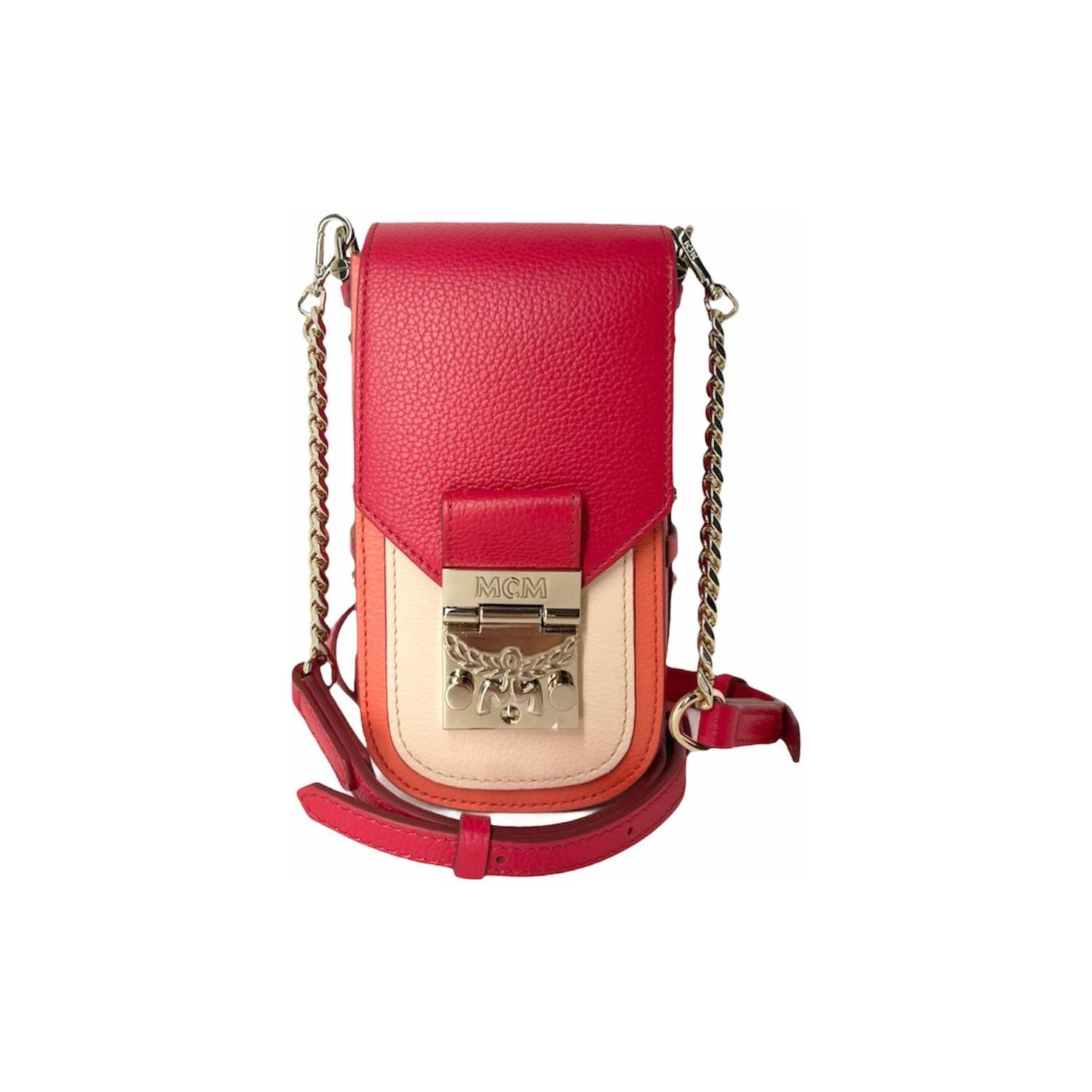 

New MCM Cow Leather Crossbody Bag, Shoulder Bag Extra Mini Women s Red MWR0SPA03R4001 8.9*5.1*19.1CM