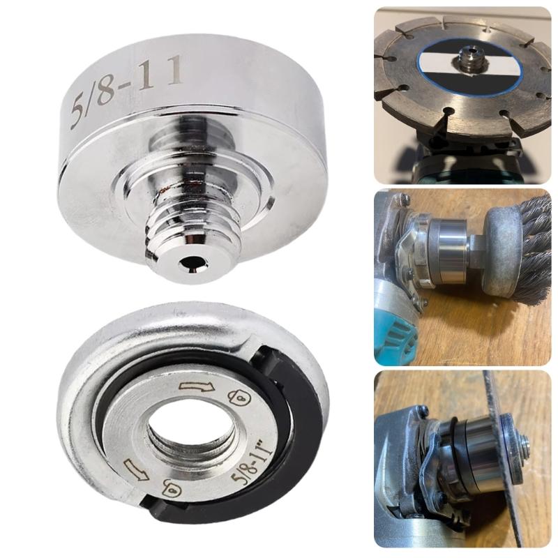 Multipurpose Angles Grinder Arbors Adapter 5/8"-11 Threaded Shafts with Locking Nut For X Lock Secure Attachments