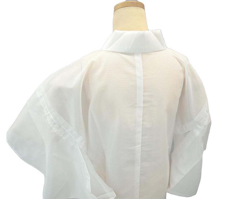 [Kyoto Usagido] Summer Ready-Made Nagajuban (Undergarment for Kimono), Washable, Ro (thin silk fabric), White, j-152, Size M, with attached collar.