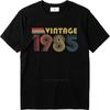 Men Brand Tshirt Fashion Summer Teenagers Tshirt Vintage 1985 Rainbow Stripes Design Short Sleeve Soft Crew Neck Teeshirt