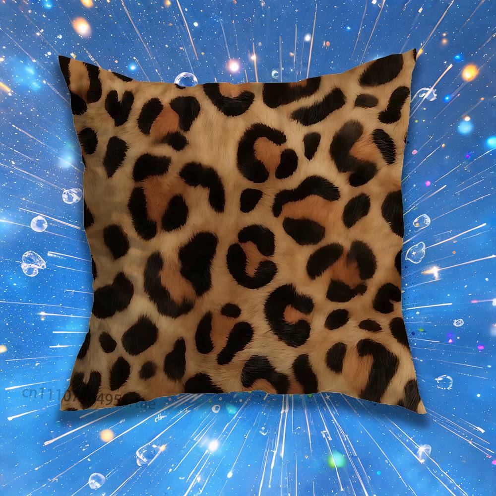 For Leopard print Pillow Case For Home Bedroom Car Office Decoration Living Room Sofa Cushion Cover Suitable