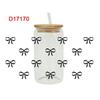 New Clear UV DTF Transfer Sticker Waterproof Bow Theme Cup Decals Cartoon DIY Libbey Glasses Wraps For 16Oz Glass Cup