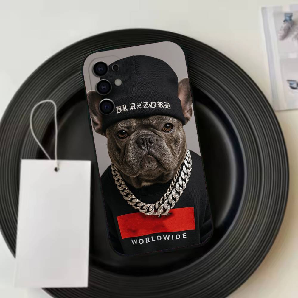French Bulldog Dog Pet  Phone Case For Samsung S25,S24,S21,S22,S23,S30,Ultra,S20,Plus,Fe,Soft Silicone Black Cover
