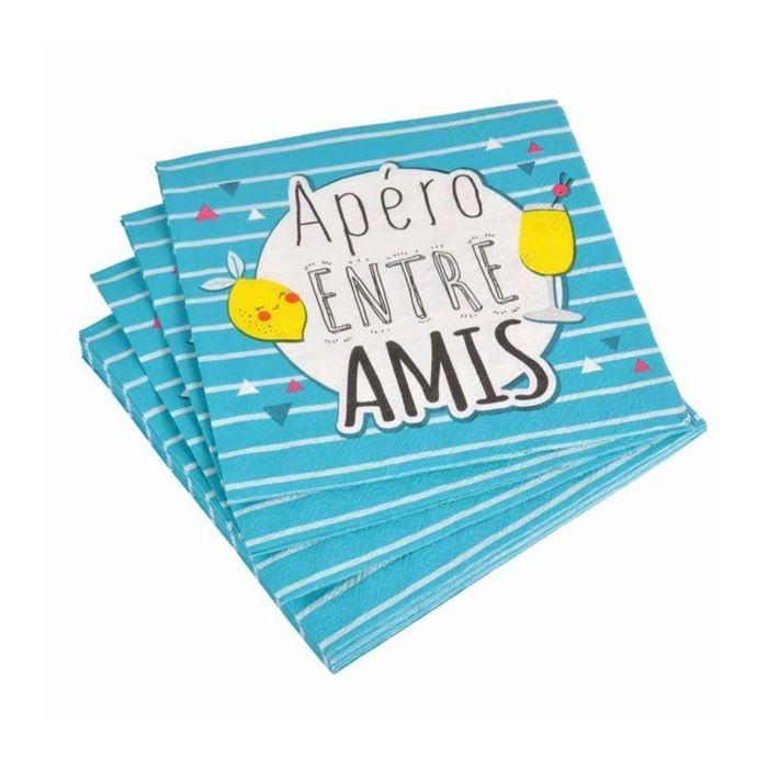 20 serviettes en papier apero entre amis