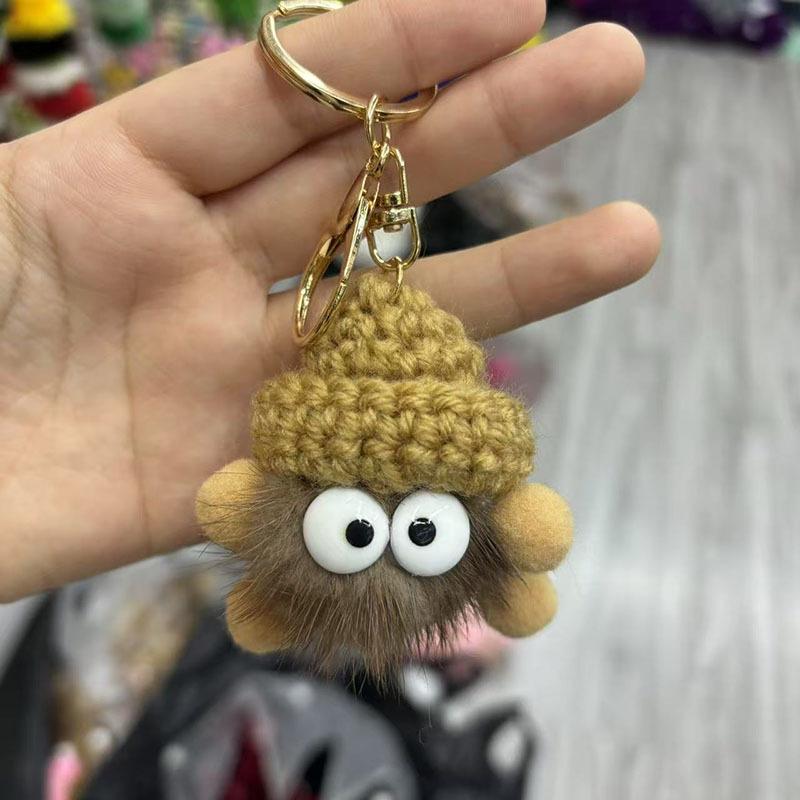 Mink Fur Soot Sprite Plush Keychain for Couples