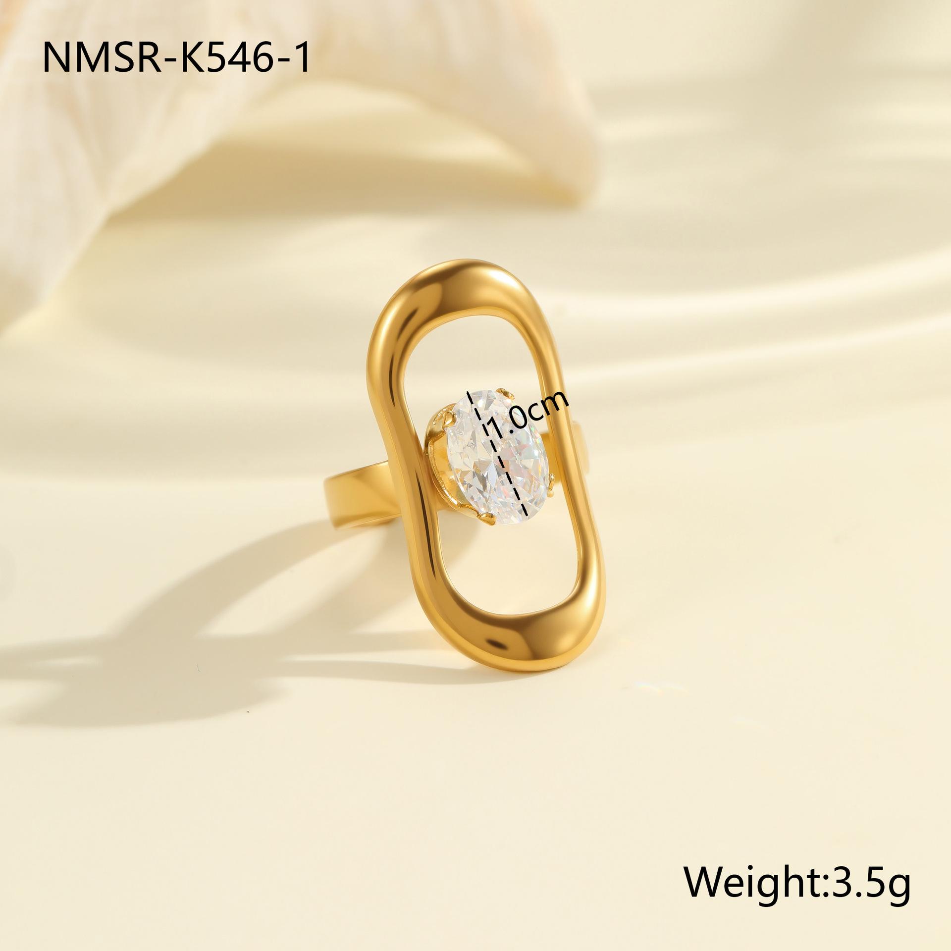 GEMCHIC Women s Fashion Cubic Zirconia Stainless Steel Ring 18K Gold Plated Geometric Design