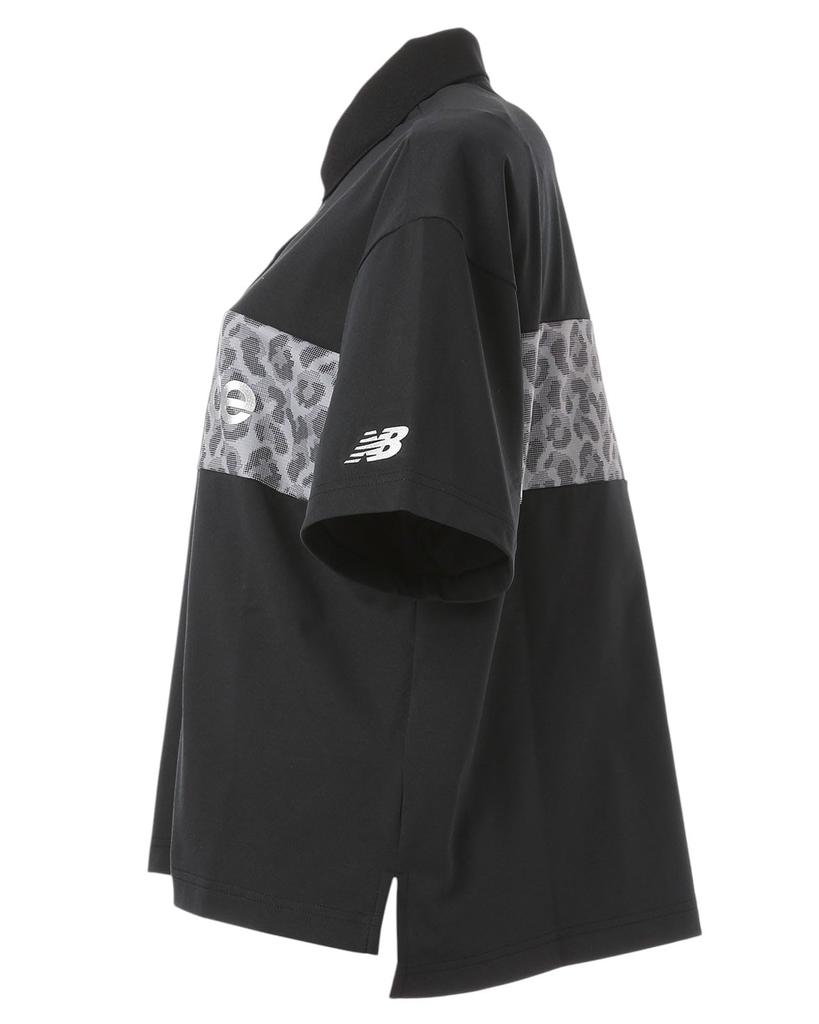 New Balance Short Sleeve Big Polo Shirt Quick Cool to the Size 1 Women's (Moisture Wicking, Drying, Touch) / 012-5160503 010_Black, [M]