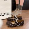 Polka dot Mary Jane women's shoes autumn and winter new one-word strap flat-soled single shoes retro soft-soled shallow-mouth single shoes