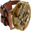 Nautical Vintage Steampunk Sundial Compass Wristwatch Leather Bracelet Handmade
