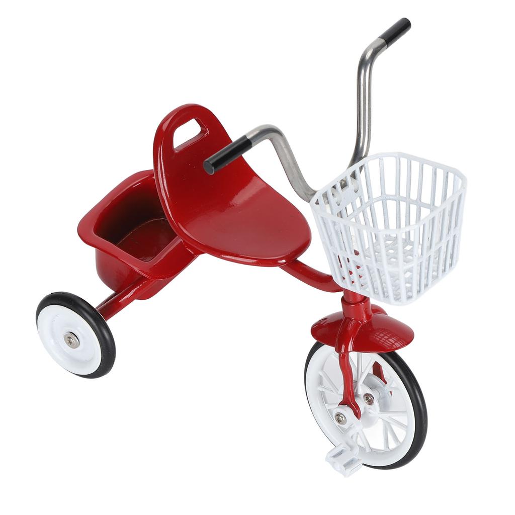 Metall-Dreirad-Modell Dreirad-Modell Dekorative Miniatur-Dreirad-Statue Lebensechtes Dreirad-Spielzeug-Ornament für Schreibtischregal