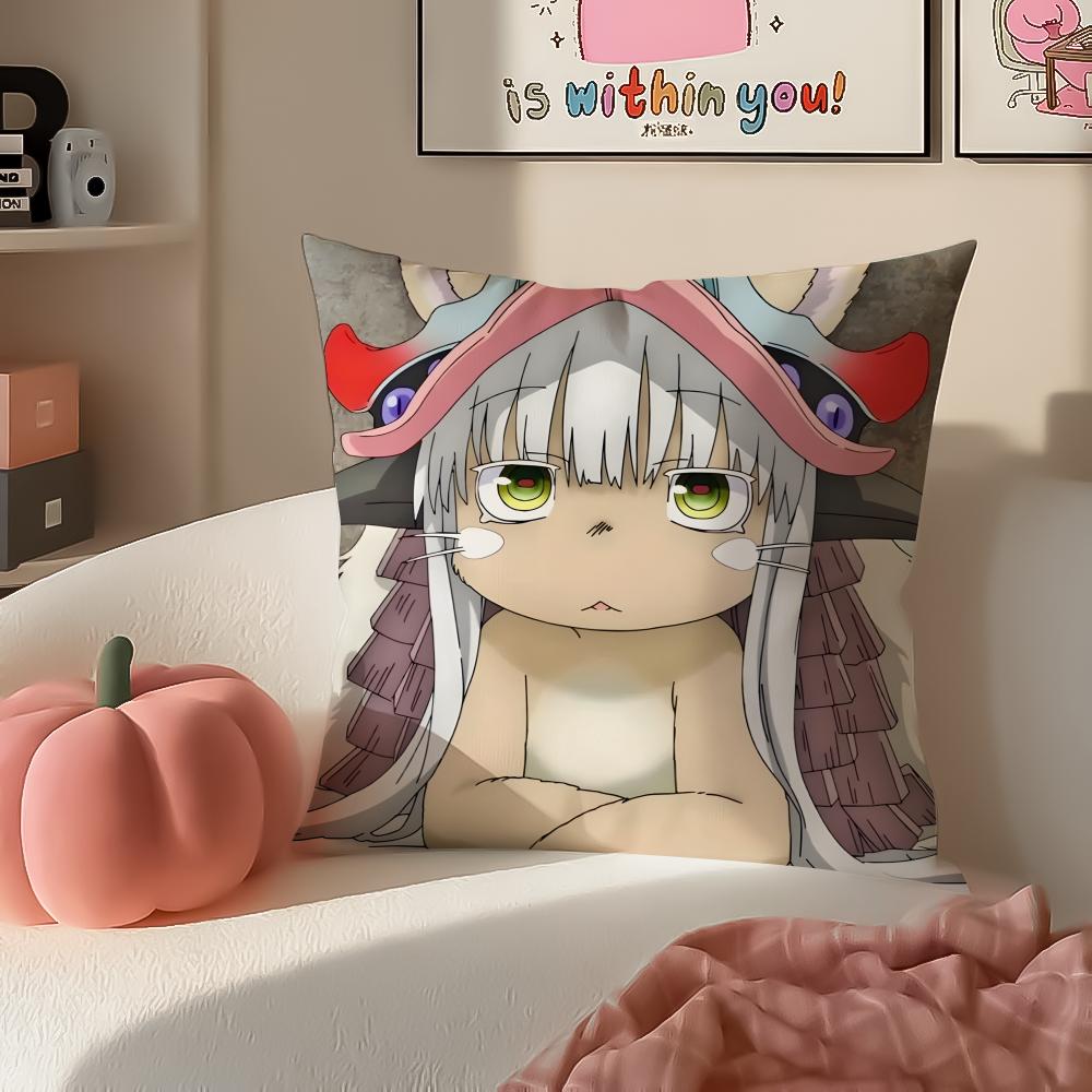 Anime Haunting NNanachi Riko from Made In AAbyss Cushion Cover Pillowcase Short Plush Invisible Zipper Room Sofa Cushion Cover