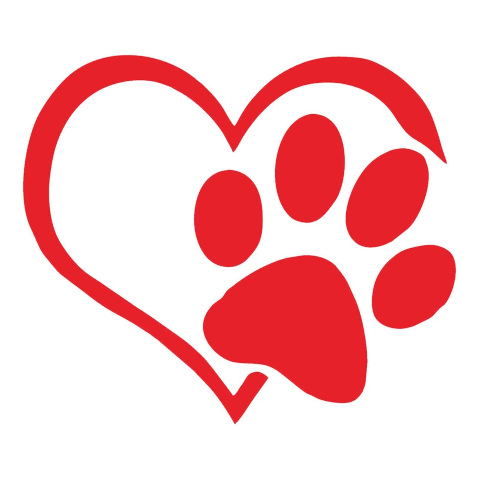 

Dog Paw Waterproof Car Sticker Cute Dog Cat Paw Paw Sticker Heart Car Window Please refer to the description красный