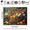 2D Abundant Summer Fruits Backdrop Classic Oil Painting Style Studio Photography Background