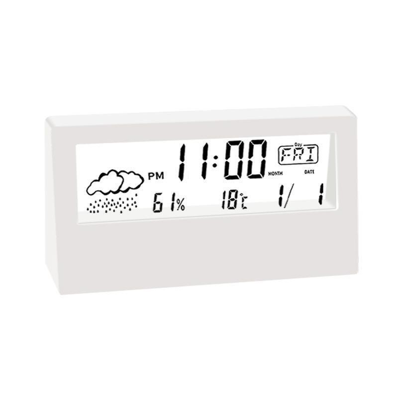 Electronic Thermo Hygrometer Clock 3 in 1 Digital Alarm Large Display Indoor Weather Station for Office Home Bedroom
