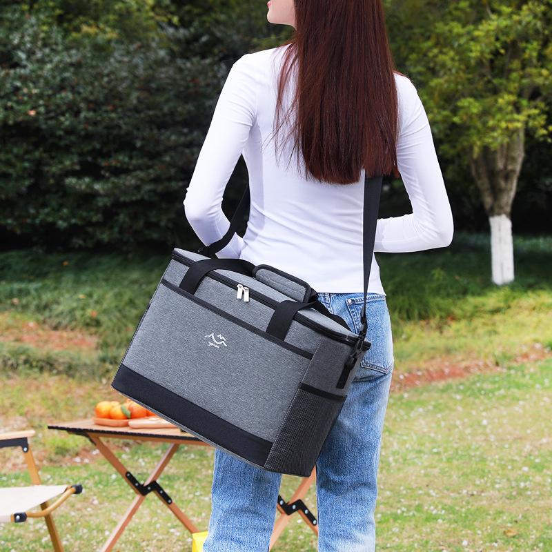 1Pc Large-Capacity Square Ice Packs Minimalist Insulated Lunch Box Bag Crossbody Fresh-Keeping Picnic Bag For Outdoor Use