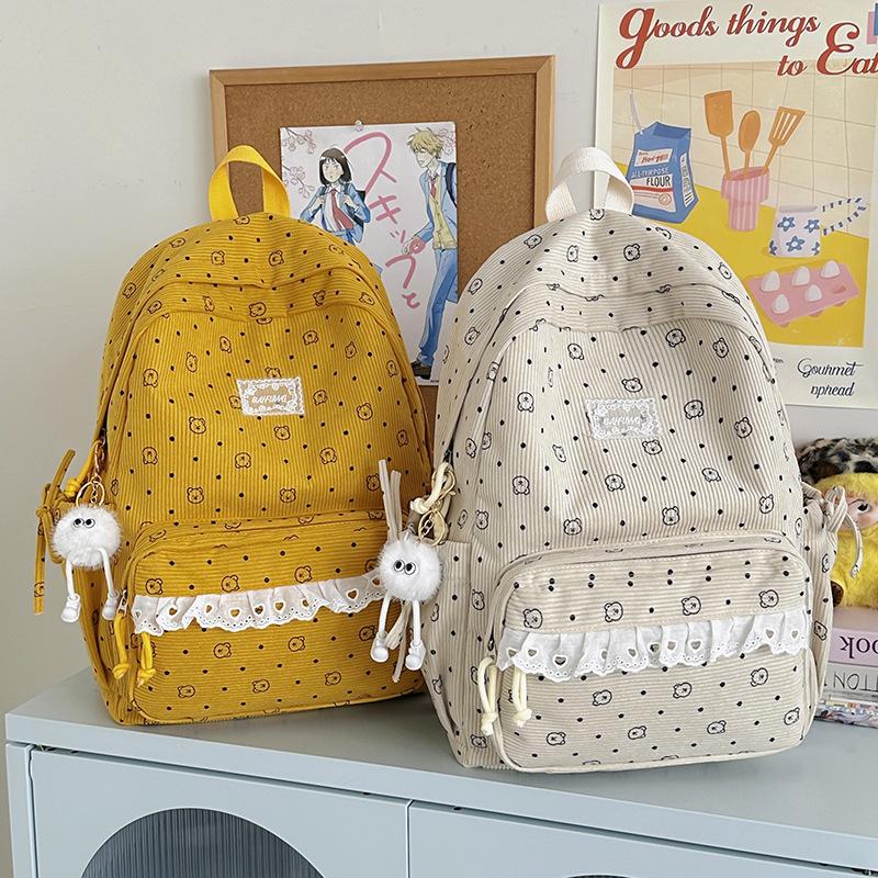 Schoolbag Korean version large-capacity backpack new fresh and sweet girl schoolbag female ins Japanese college style niche backpack