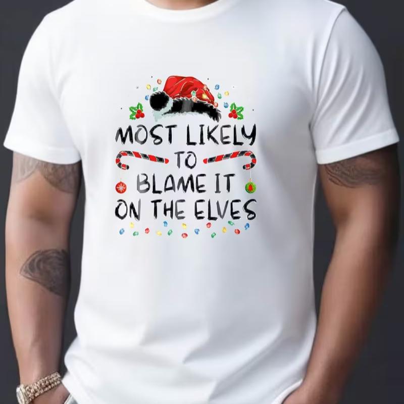 

Christmas Star Embroidery Men s T-Shirt - Shiny Holiday Top XXL белый