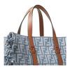 Fendi Logo Print Trimmed Tote Bag With Tassels Women Tote Bags Blue 8BH435-AUT4-F1SXQ
