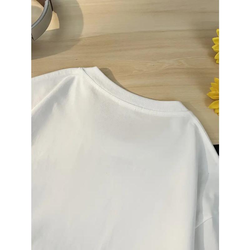 Women Floral Creative Print T-Shirt Fashion Casual Elegant Trendy Festival Essential Comfortable Daily Top