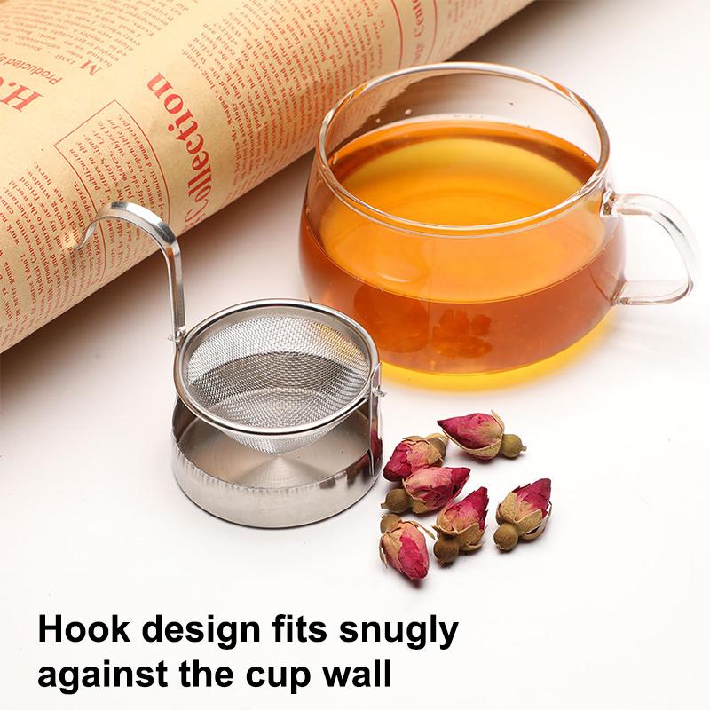 304 Stainless Steel Tea Coffee Strainer Filter With Base For Loose Leaf Tea Easy To Clean Kung Fu Tea Fine Mesh Tea Filter