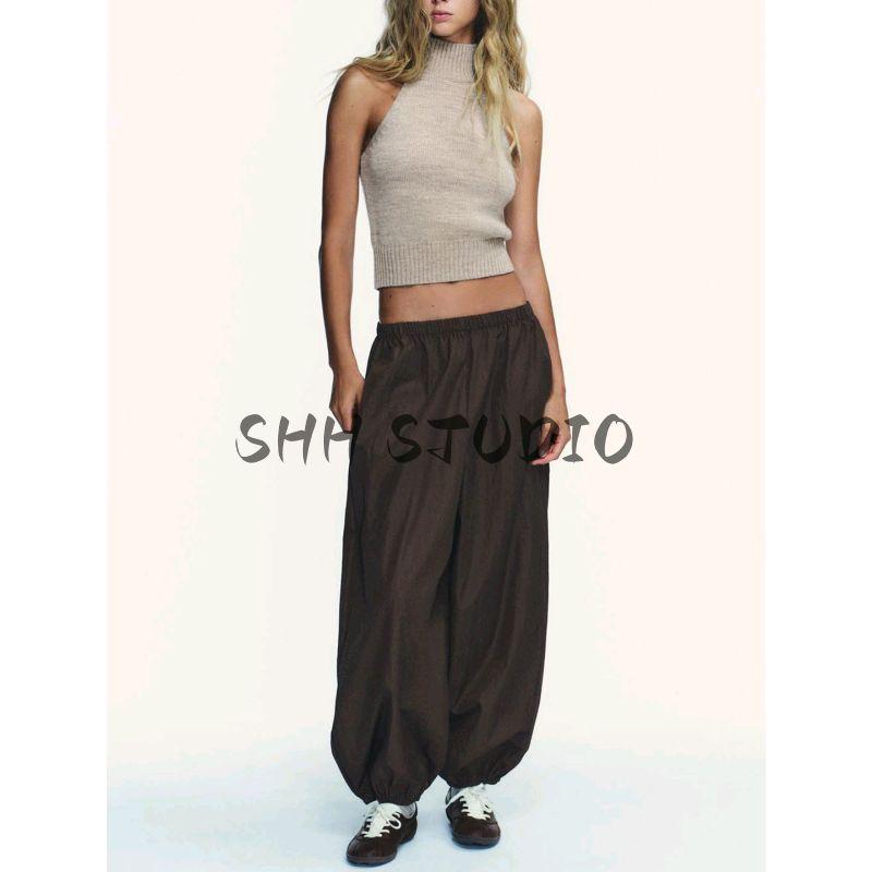 Autumn New Women Sleeveless Vest Pure Color Silm Hanging Collar off-the-Shoulder Knitting Tops 6771138