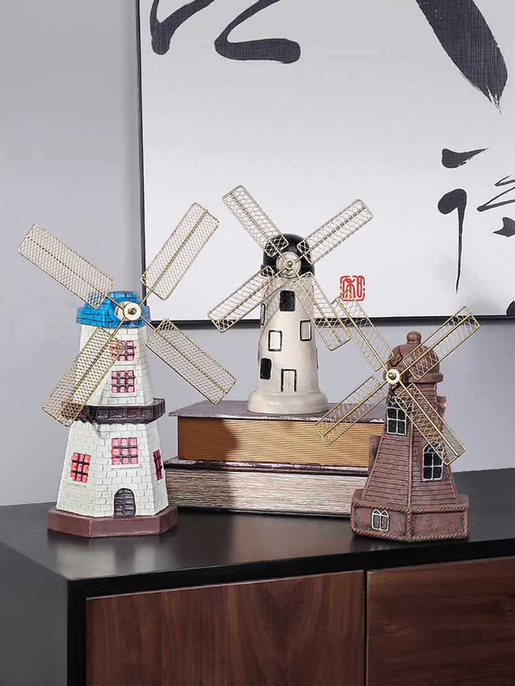 Xianci Väderkvarn Modell Bokhylla - Retro Bokhylla & Dekorationer för Vardagsrum & TV-möbel