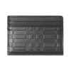 Checkered Embossed Leather Card Holder And Card Bag For Men Black