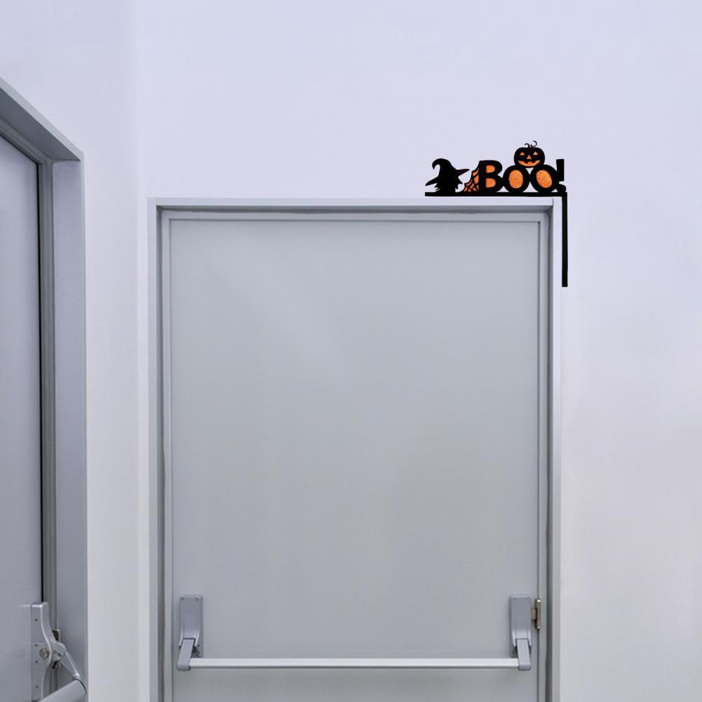 Door Corner Wooden Ornament Halloween Door Hanging Corners Sign Spooky Bat Spider Web Halloween Door Corner for Indoor