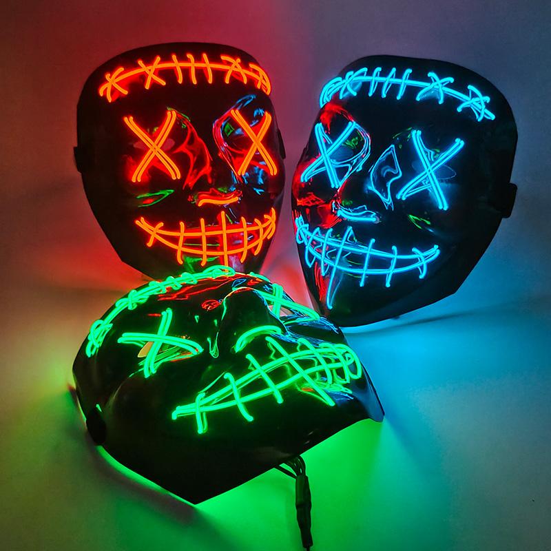 Halloween Mask Flashing Cosplay LED Vendetta Mask Anonymous Mask Halloween Christmas Party Gift for Adult Kids Film Cosplay Mask