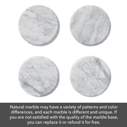 Susswiff Countertop Paper Towel Holder with Natural Marble Base, Kitchen Roll Holder, Standing Paper Towel Dispenser for Standard or Jumbo Rolls, Brus