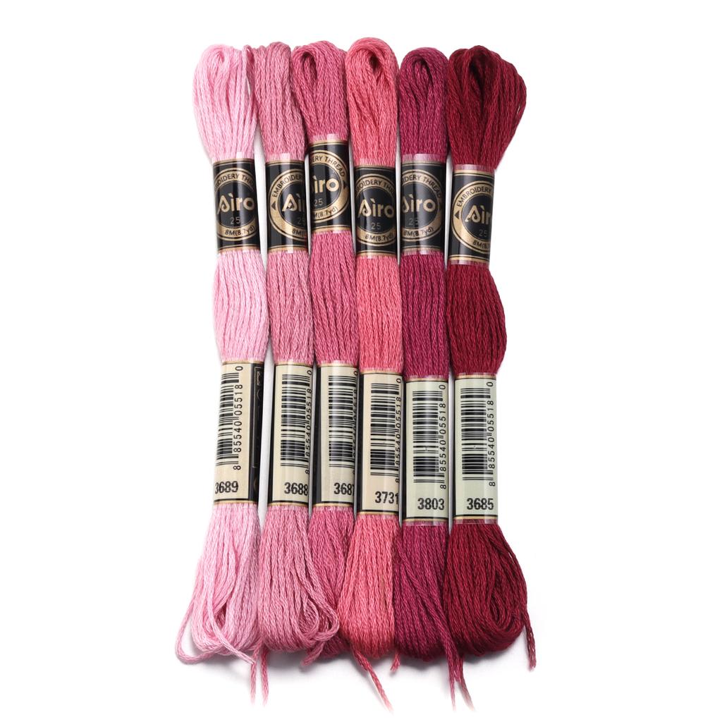 6pcs/lot Colorful Cross Stitch Threads Polyester Embroidery Threads DIY Hand Sewing Knitting Embroidery Supplies Accessories