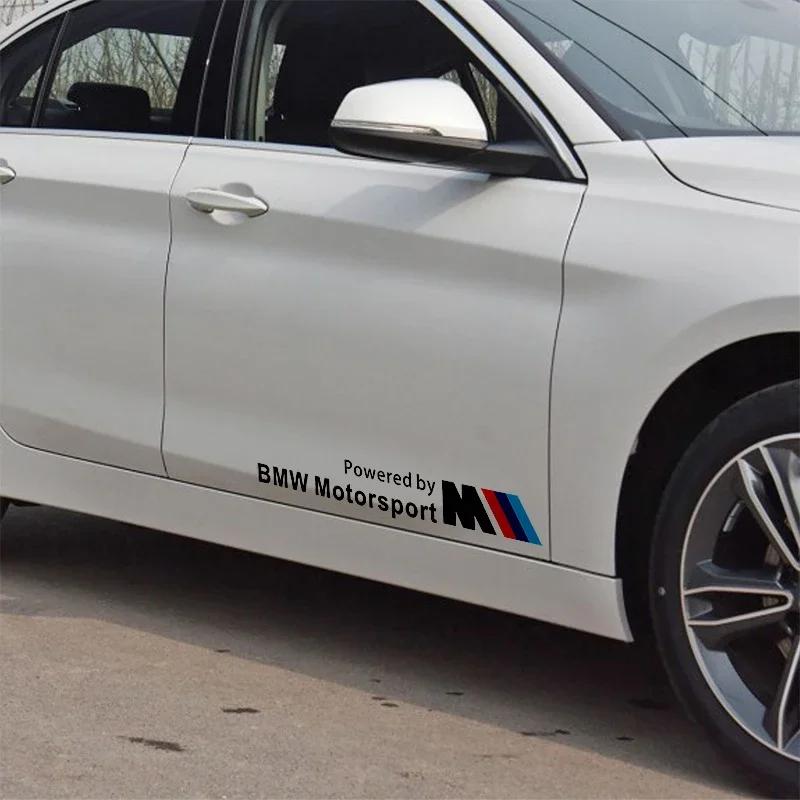 2 PCS M Motorsport Sticker Car Side Door Reflective Sticker For BMW X1 X3 X5 X6 M3 M5 M6 E46 E39 E90 E60 E36 Car Styling