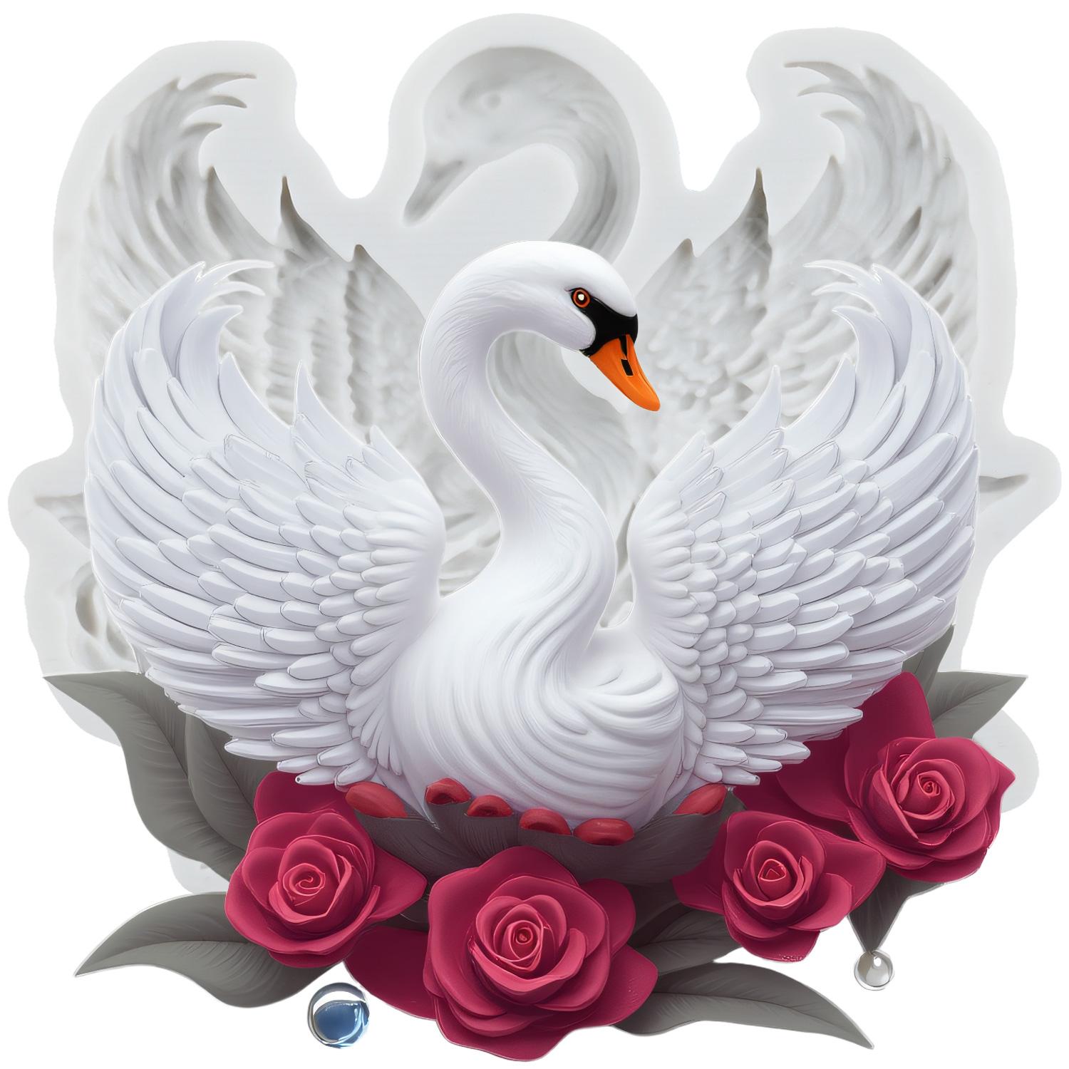 

Силиконовая форма Лебедь Формы для мастики Лебедь Инструменты для украшения торта Тематический торт Десерт Украшенная форма для шоколадных конфет серый